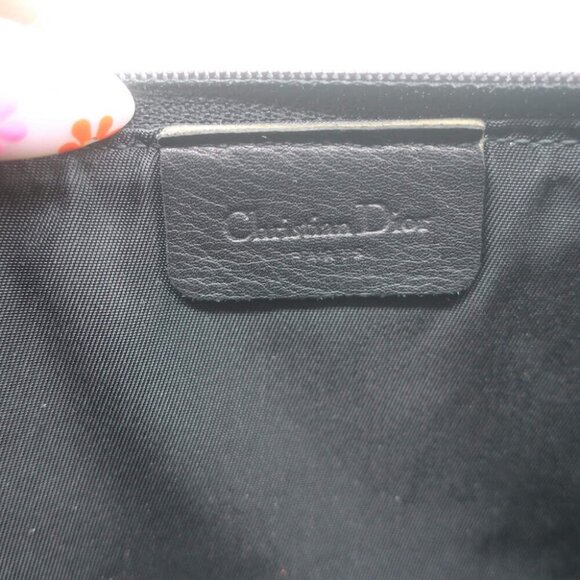 Vintage Christian Dior Small D Clutch Black Grained Leather - Picture 12 of 13